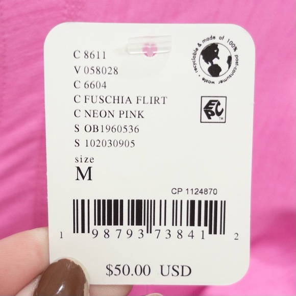 FP Movement Tempo Ruched Long Sleeve NWT Size M Free People Top Fuchsia Pink - Picture 8 of 8